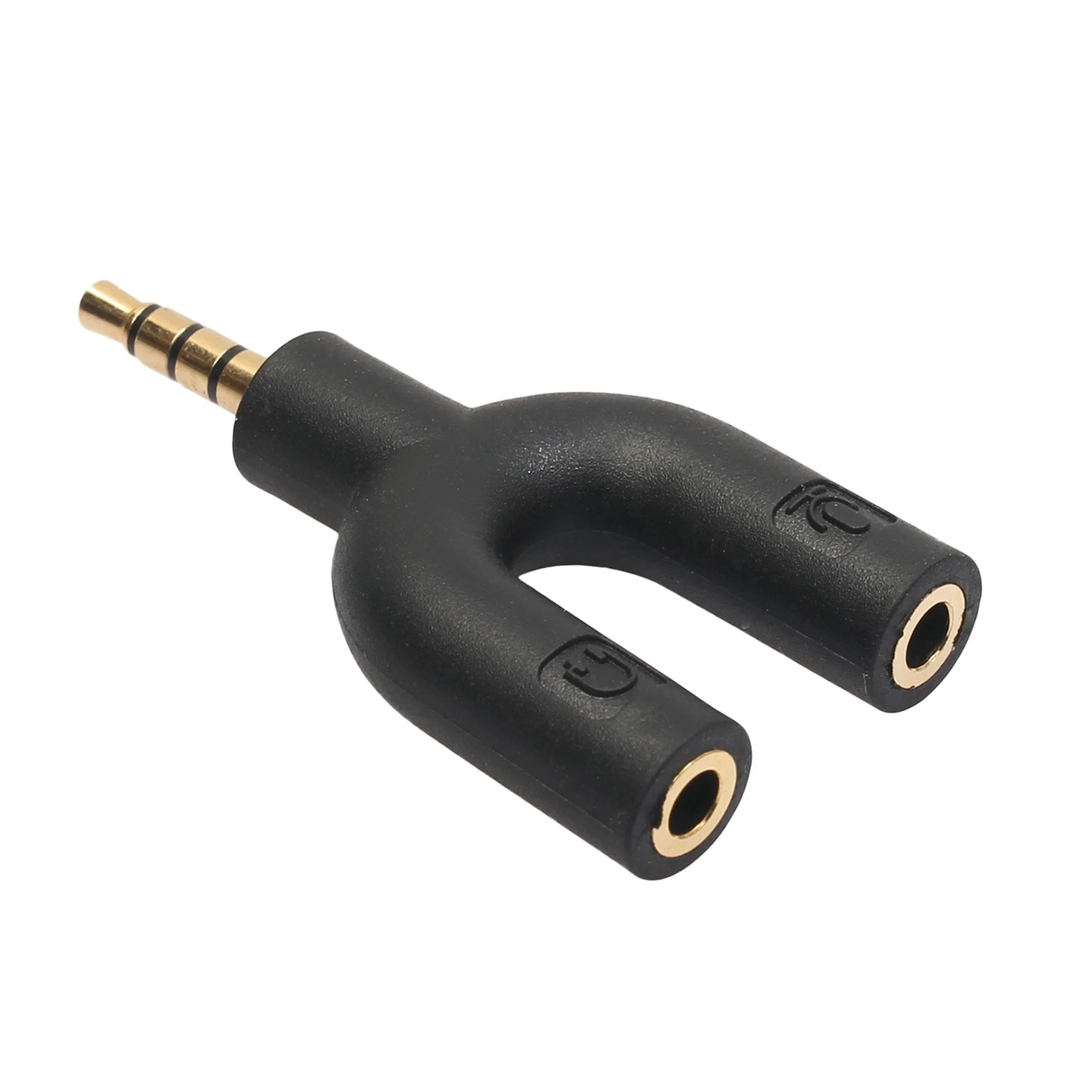 U Type Adapter Dual 3.5 MM Headphone Plug Audio Cables Splitter Microphone 2 in 1 Swivel Connector for Android iPhone image 6