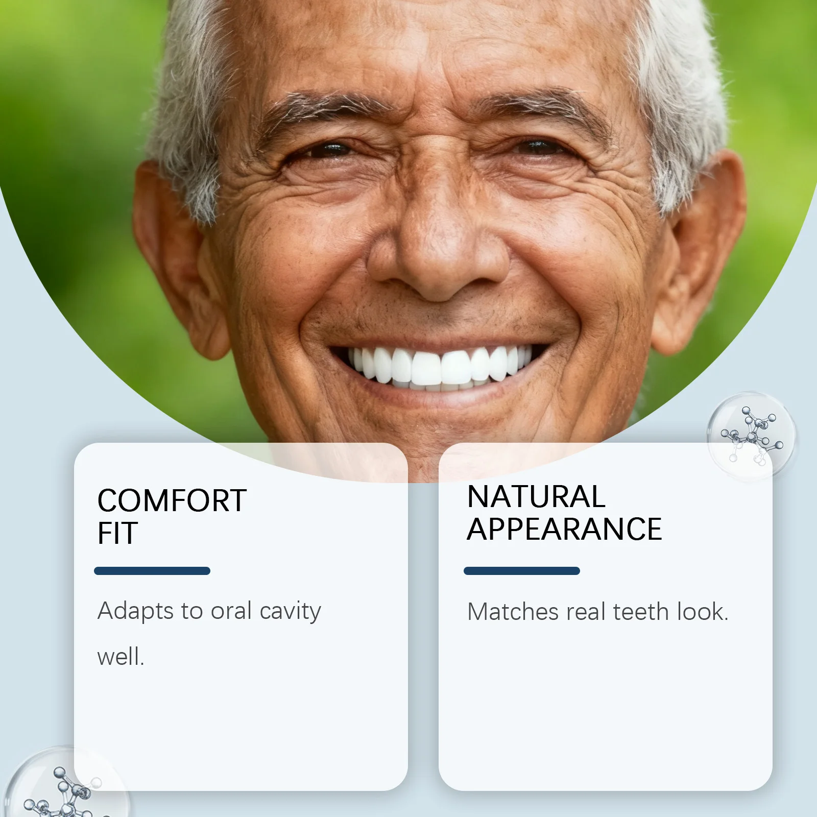 Full Denture Set Resin Veneer Denture Modification Kit Comfort Fit Natural Look Easy Care Adjustable Teeth Decoration Set