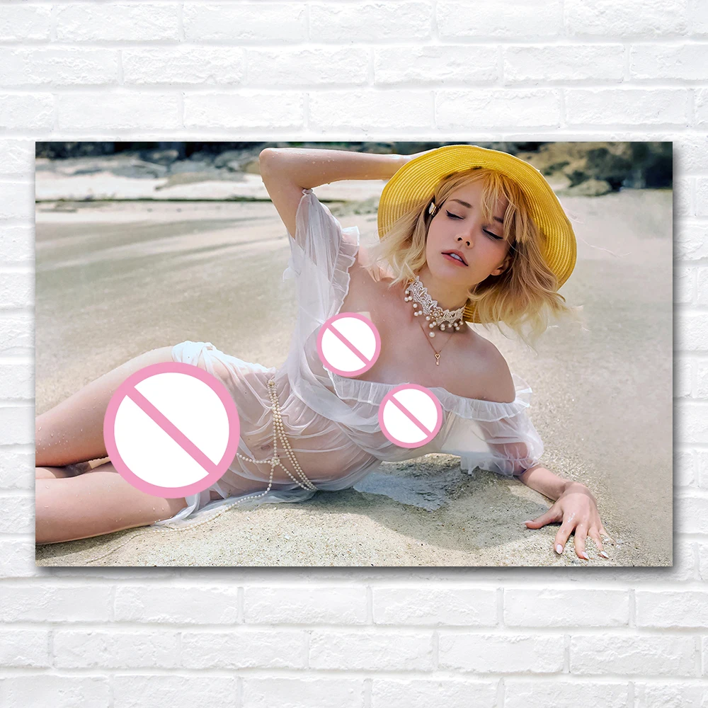 Modern Art Decorative Paintings Young Beautiful Girl Wall Picture Canvas Posters and Prints Bedroom Bathroom Decor
