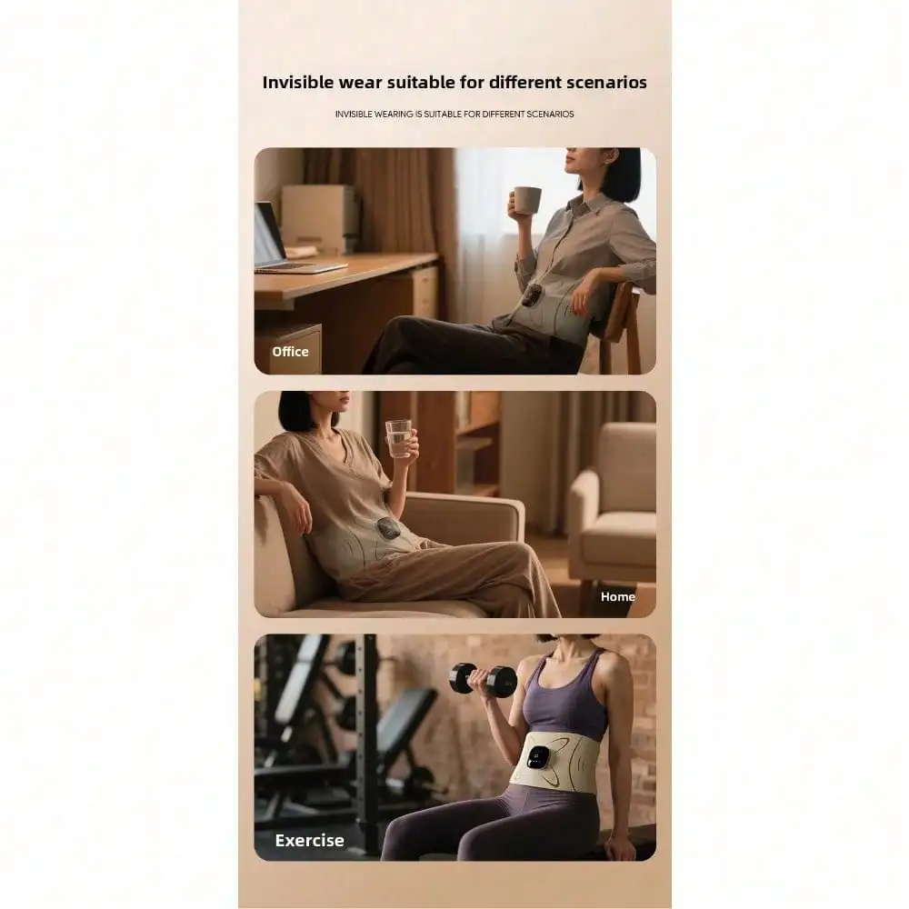 Popular Skinny Abdomen Massager EMS Micro Current Waist Massage Abdominal Heating Sports Full Burning Beauty Plastic Instrument Belt