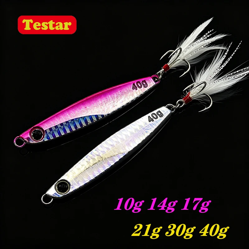 Testar 10g 14g 17g 21g 30g 40g Metal Jig Fishing Lure Jig Wobbles Spinners Spoon Bait Squid Peche Winter Sea Ice Fishing