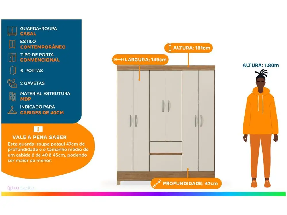 خزانة ملابس زوجين 2 أدراج 6 أبواب ديموبيل فلاش II #2
