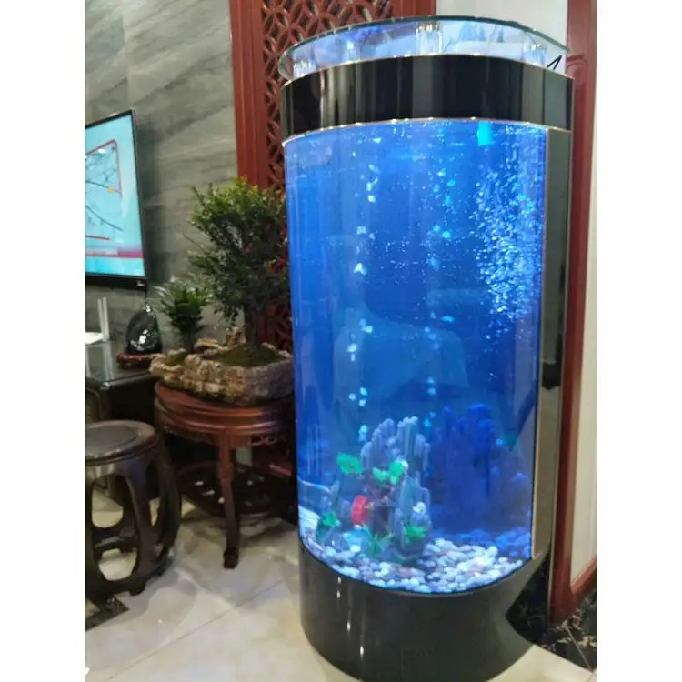 Fish tank semi-circular aquarium cylindrical glass tank home living room bar goldfish tank 1 meter can be ordered