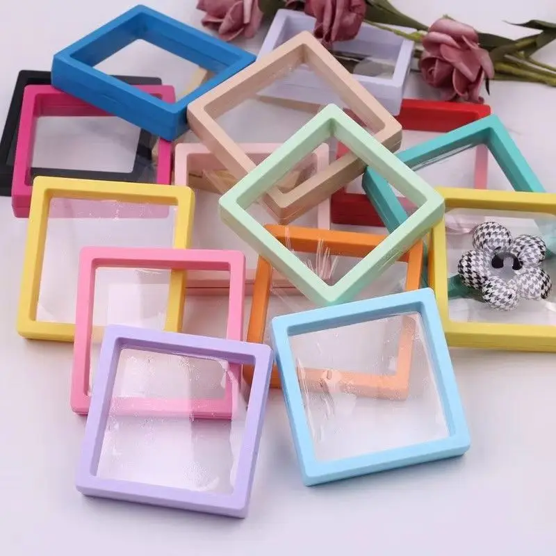 10-Pack Transparent Floating Display Boxes Suitable for Anti-Oxidation Storage of Jewelry, Figurines, and Other Valuables