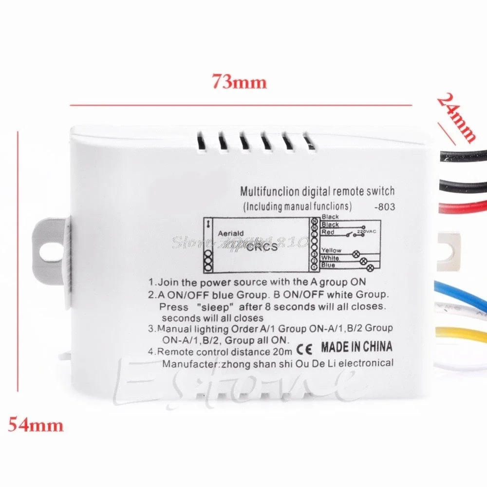 Wireless 3 Channel ON/OFF Lamp Remote Control Switch Receiver Transmitter Whosale&Dropship