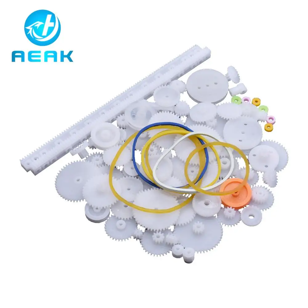 75PCS/lot Plastic Gear,Rack, Pulley, Belt,Worm Gear,Single-and Double-gear,8-56 Teeth for arduino Diy Kit