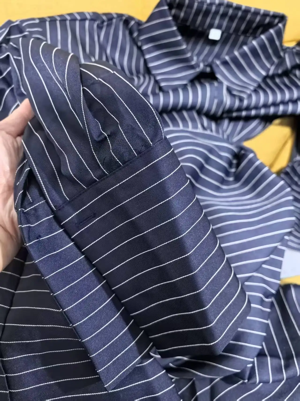 Bangniweigou Striped Long Sleeve Shirt Dress for Women elegant commuter navy sheath