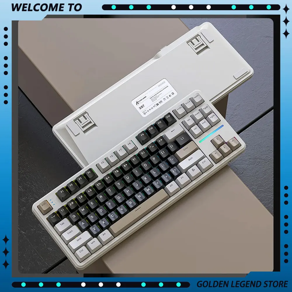 

ATTACK SHARK X87 Механическая игровая клавиатура с клубничным переключателем Type-C Беспроводная RGB прокладка с возможностью горячей замены 87 клавиш Пользовательские клавиатуры