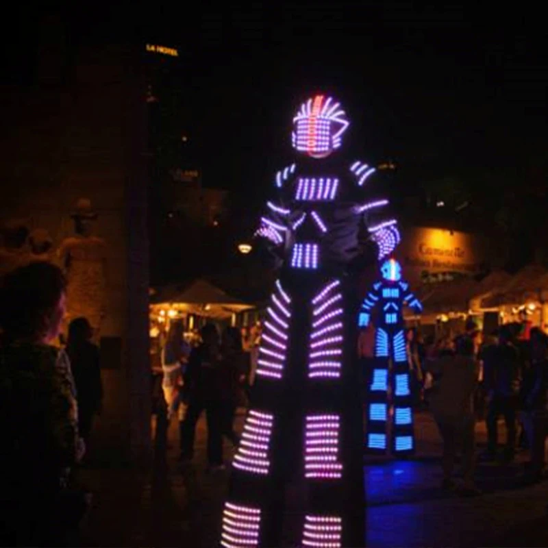 

Tienes depredador LED con pantalla Robot Stilts Walker Suit RGB Light Costume Electronic Music Show DJ Party Performance