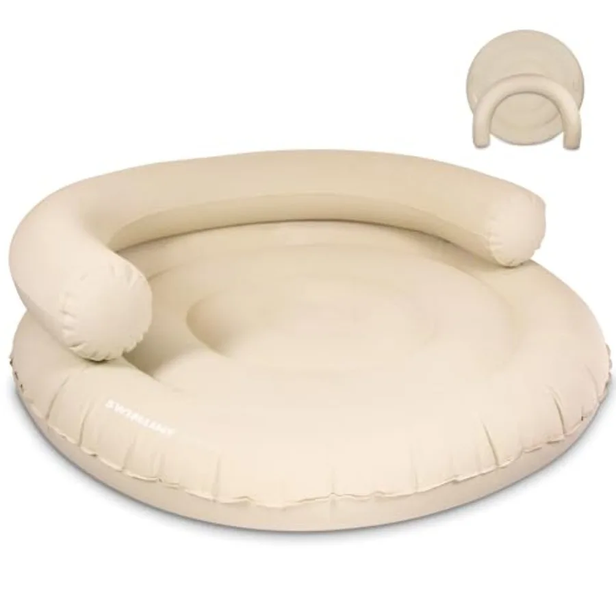 Pool float mattress for adults and kids, Solstice fabric cover, red color, comfortable headrest and quick-dry material