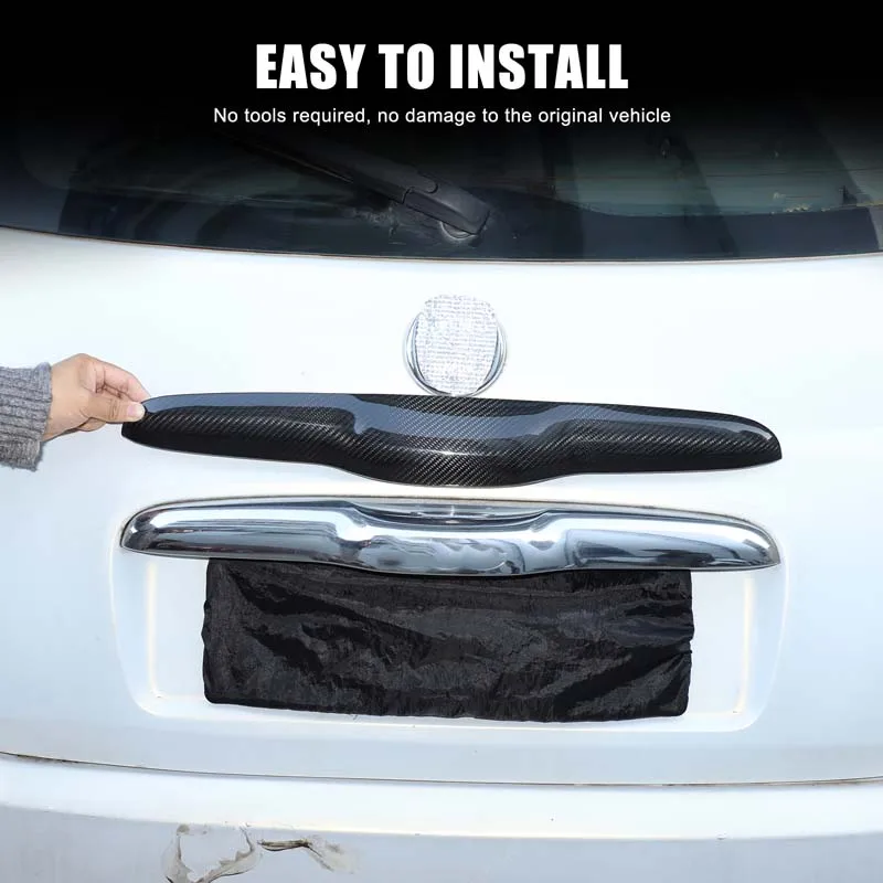 

For Fiat 500 2010+Real carbon fiber car rear tail door handle decorative plate tail door decorative strip auto accessories