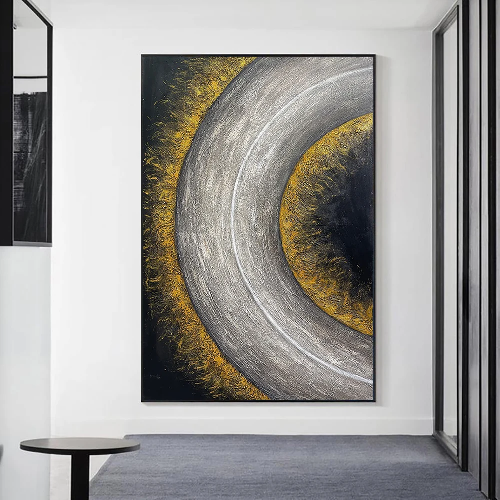 

Handmade Oil Painting Abstract Solar Flare Painting Picture Hand Painted Textured Canvas Painting Wall Art For Home Hotel Decor