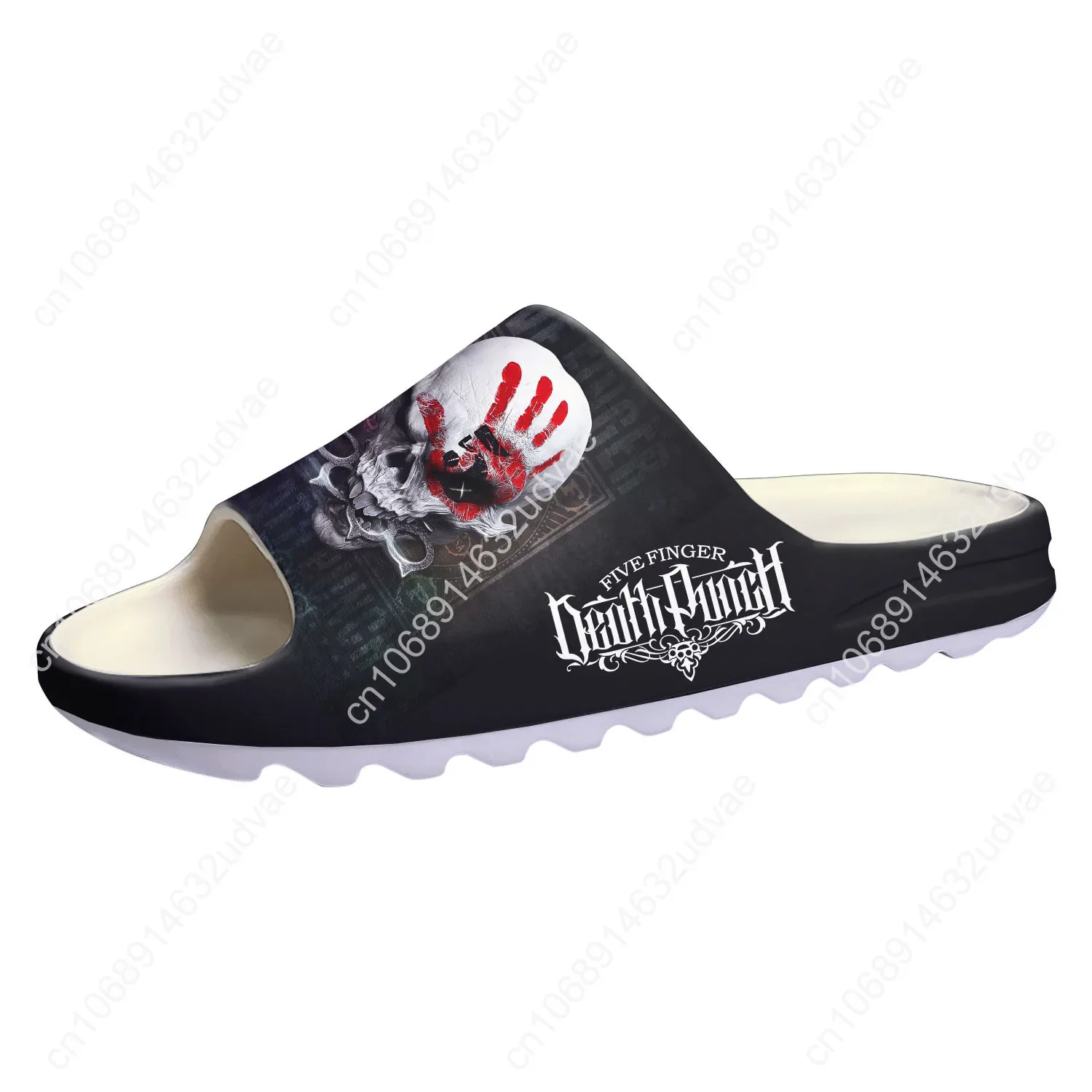 Five Finger Death Punch Soft Sole Sllipers Mens Womens Teenager Home Sandals Step on Customize Bathroom Beach Slides Shoes view 3