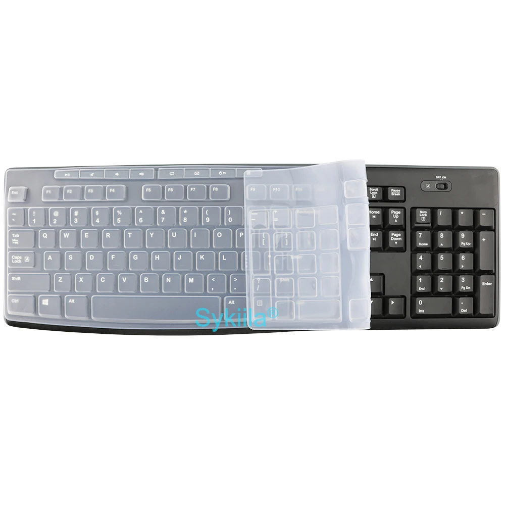 Keyboard Cover for Logitech K200 MK200 K260 MK260 K270 MK270 K275 MK275 K295 MK295 Wired Black Silicone Protector Skin Case Film