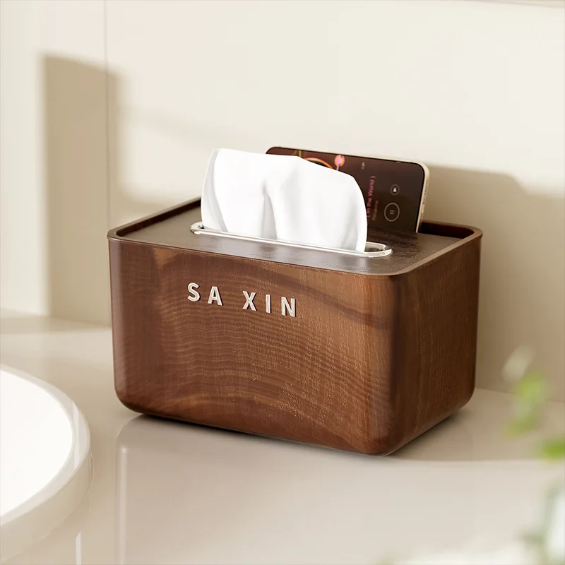 Stylish Multifunctional Tissue Box ABS with Phone Holder Modern Home Organizer Perfect for Living Room Decor Enthusiasts