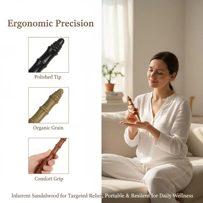 

Natural Sandalwood Massager Acupoint Reflexology Tools Wood Massage Stick Tool For Full Body Relaxing Deep Tissue Foot Massage