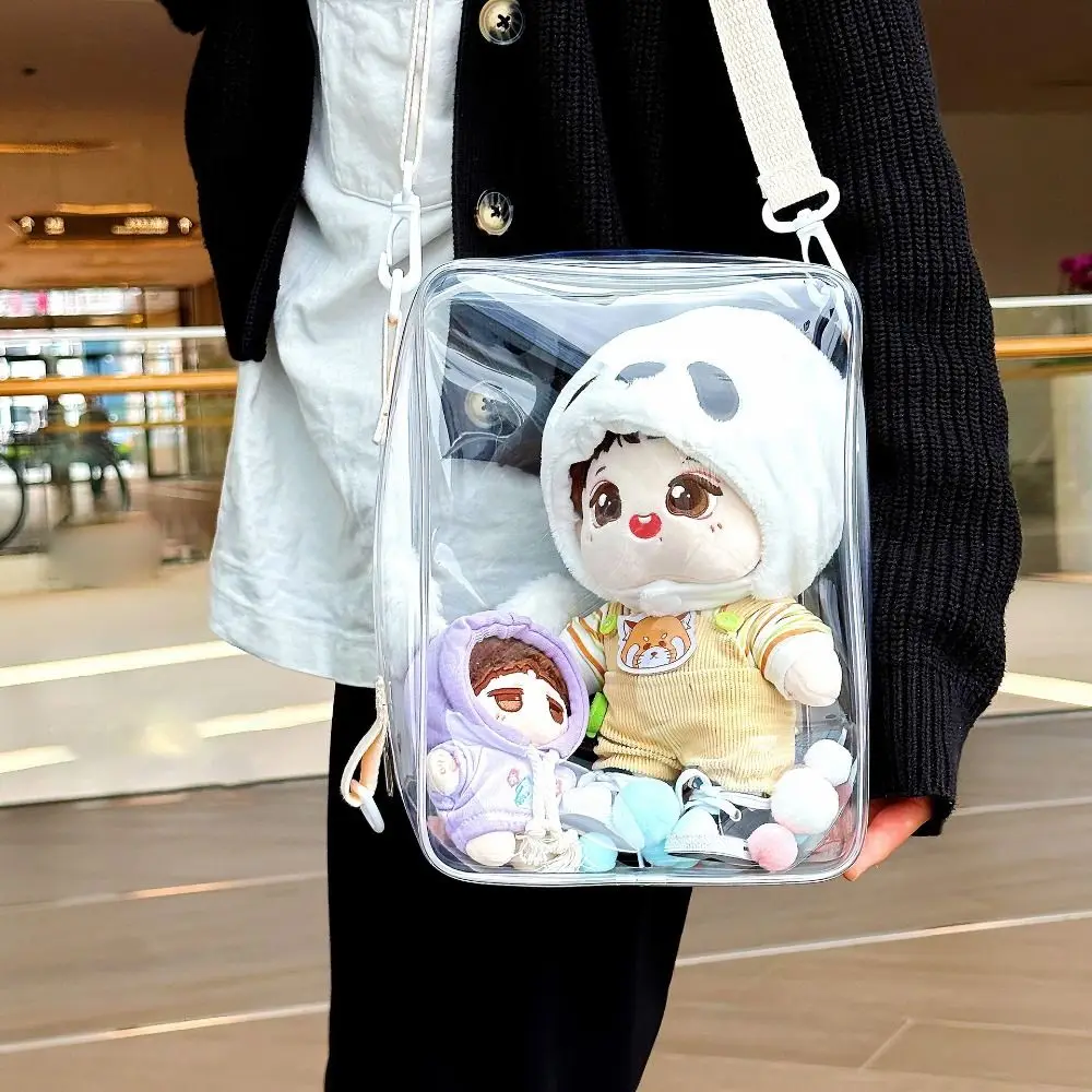 Cute Transparent Doll Outdoor Bag PVC High-capacity Ita Bag Display Pouch Gift Shoulder Bag