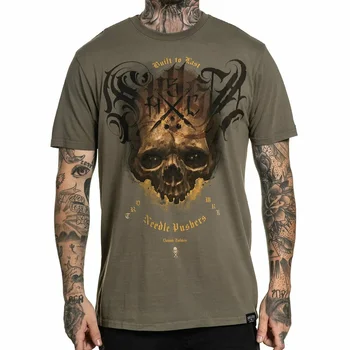 Sullen Art 소장용 올리브 해골 도미닉 홈즈 문신 아티스트 티셔츠, SCM3267