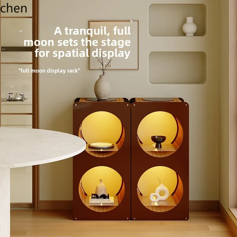 CZ Storage Island Luminous Display Stand Physical Store Exhibition Product Sample Jewelry Display Stand Round Moon Display Stand