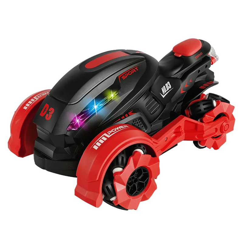 High-Speed 2.4GHz RC Stunt Motorcycle with Dual Spray - Off-Road Biking Toy for Kids featuring 360° Spins