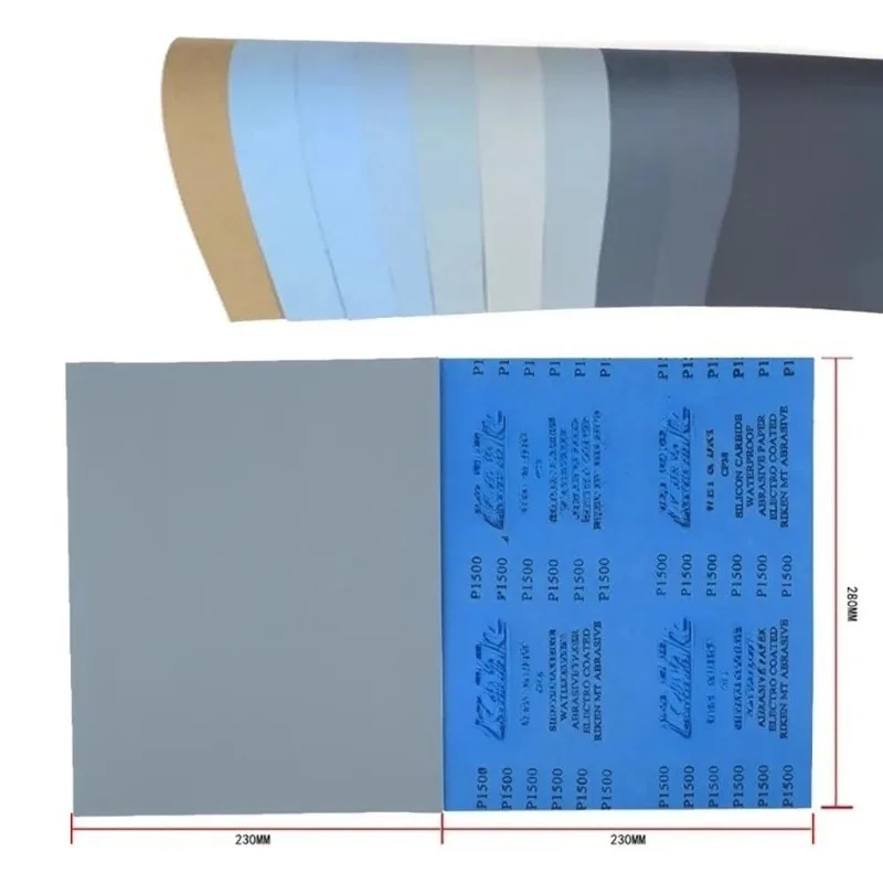 3-10pcs Wet and Dry Sandpaper 400 800 1000 1200 1500 2000 2500 3000 4000 5000 7000 Grit Waterproof Abrasive Sandpaper 230x280mm