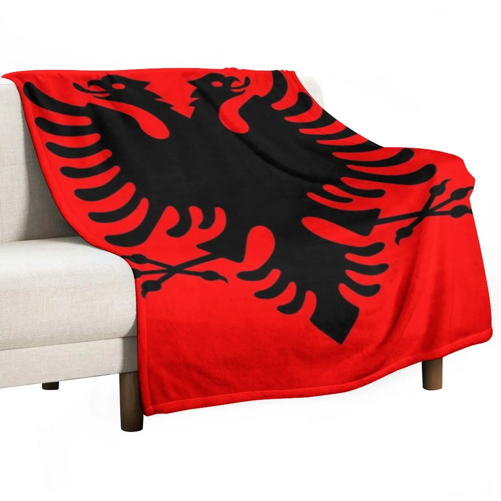 Flag of Albania Throw Blanket Decorative Sofa Blankets Thin Blanket Giant Sofa Blanket cosplay anime