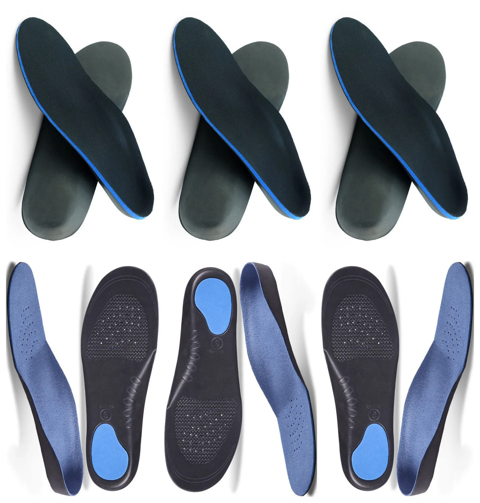 1 Paar orthopädische Einlegesohlen für Füße, zur Unterstützung des Fußgewölbes bei Plantarfasziitis, stoßdämpfende Schuhpolster, große Größe EU 34–49. – Detail 4