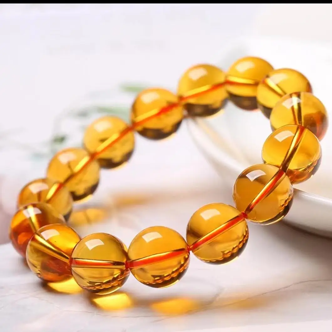 

Luxury Bracelet Pure Body Bracelet for Wealth and Luck Brazil Transparent Bracelets Citrine Jewelry Crystal Brazil