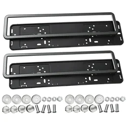 Universal European License Plate Frame Front And Rear License Plate Frame Stainless Steel Carbon Fiber License Plate Frame