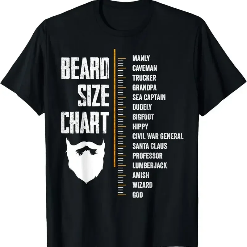 Beard Measurement Chart Length Funny Growth T Shirt