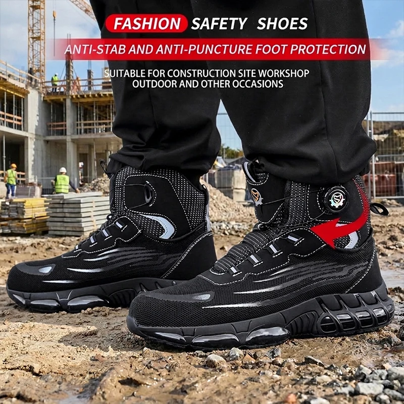 Hochgeschnittenes Mesh-Obermaterial, TPU-Sohle, Twist-Lock-Stahlkappe, durchstichsichere Sicherheitsschuhe, Unisex-Arbeitsschuhe, Schutzschuhe – Detail 5
