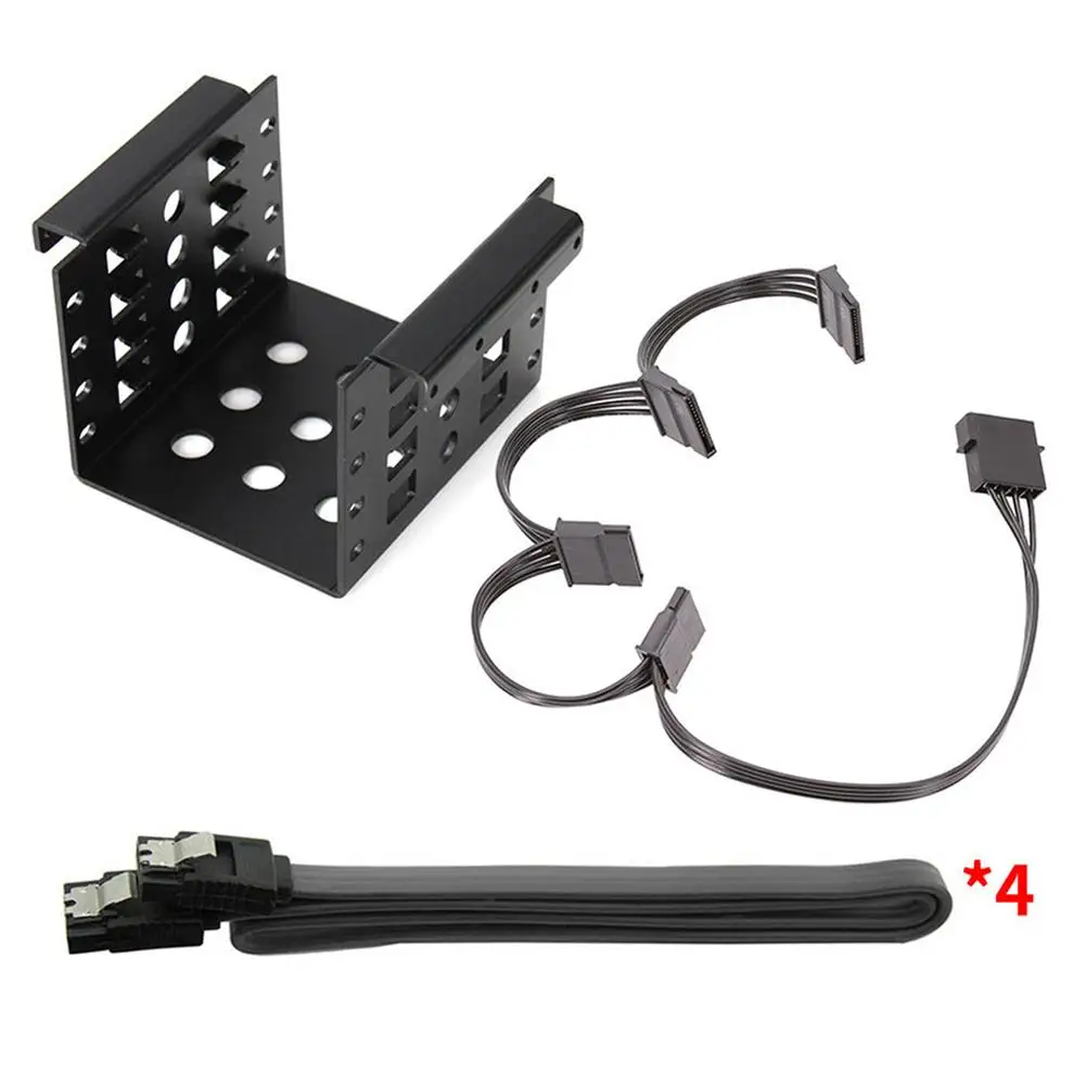 

Внутренний 2,5-дюймовый жесткий диск SSD к отсеку для привода 3,5 дюйма Алюминиевый монтажный комплект к 4-м адаптеру жесткого диска Корпус Лоток для жесткого диска Отсек для Caddy Bay