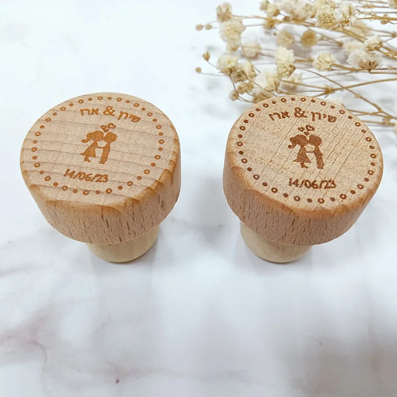 Custom Wine Bottle Stopper T-shape Leak Free Wine Cork Personalized Bottle Cork Toppers Bride and Groom Wedding Festival Fav