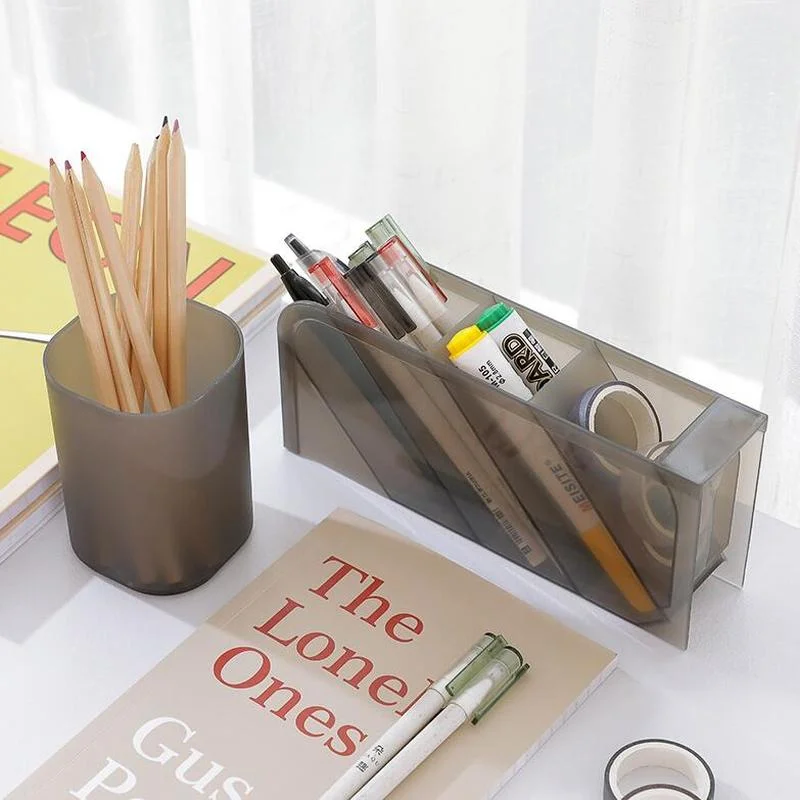 Creative Multifunctional 4 Grid Desktop Organizer Pen Holder Makeup Storage Box School Office Accessories Stationery