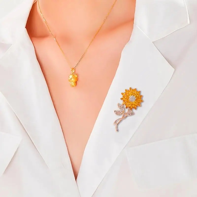  Delicate Crystal Flower Brooch Multi Layer Styling Fashionable Outfit Enhancer