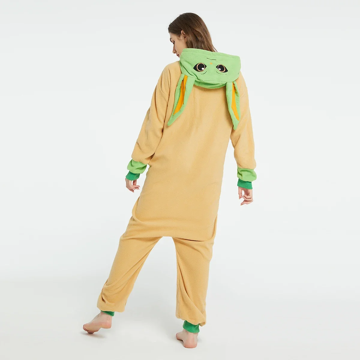 Adults Yoda Baby Grogu Onesies Halloween Costume Unisex Cartoon Cosplay Jumpsuit One Piece Anime Christmas Pajamas Homewear view 4
