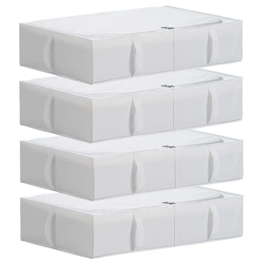 Under Bed Storage Containers, Durable Fabric, Washable, Collapsible, Under Bed Storage Bins for Clothes, Blankets, Sheets, Shoes