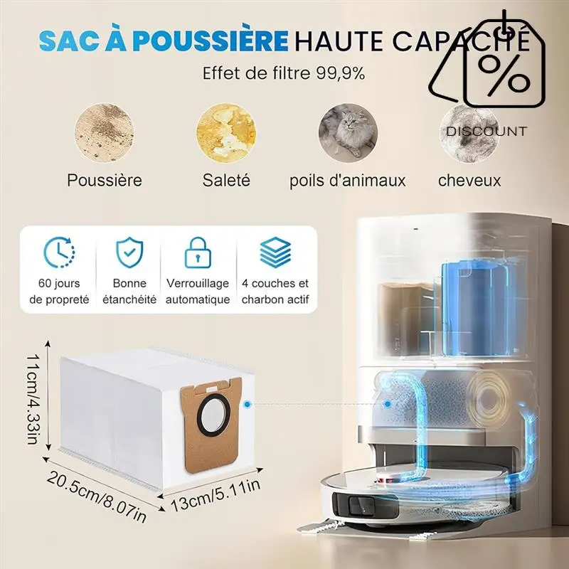 Acessório para xiaomi x20 + robô aspirador de pó escova lateral principal filtro hepa mop pano sacos pó peças reposição-Y48A