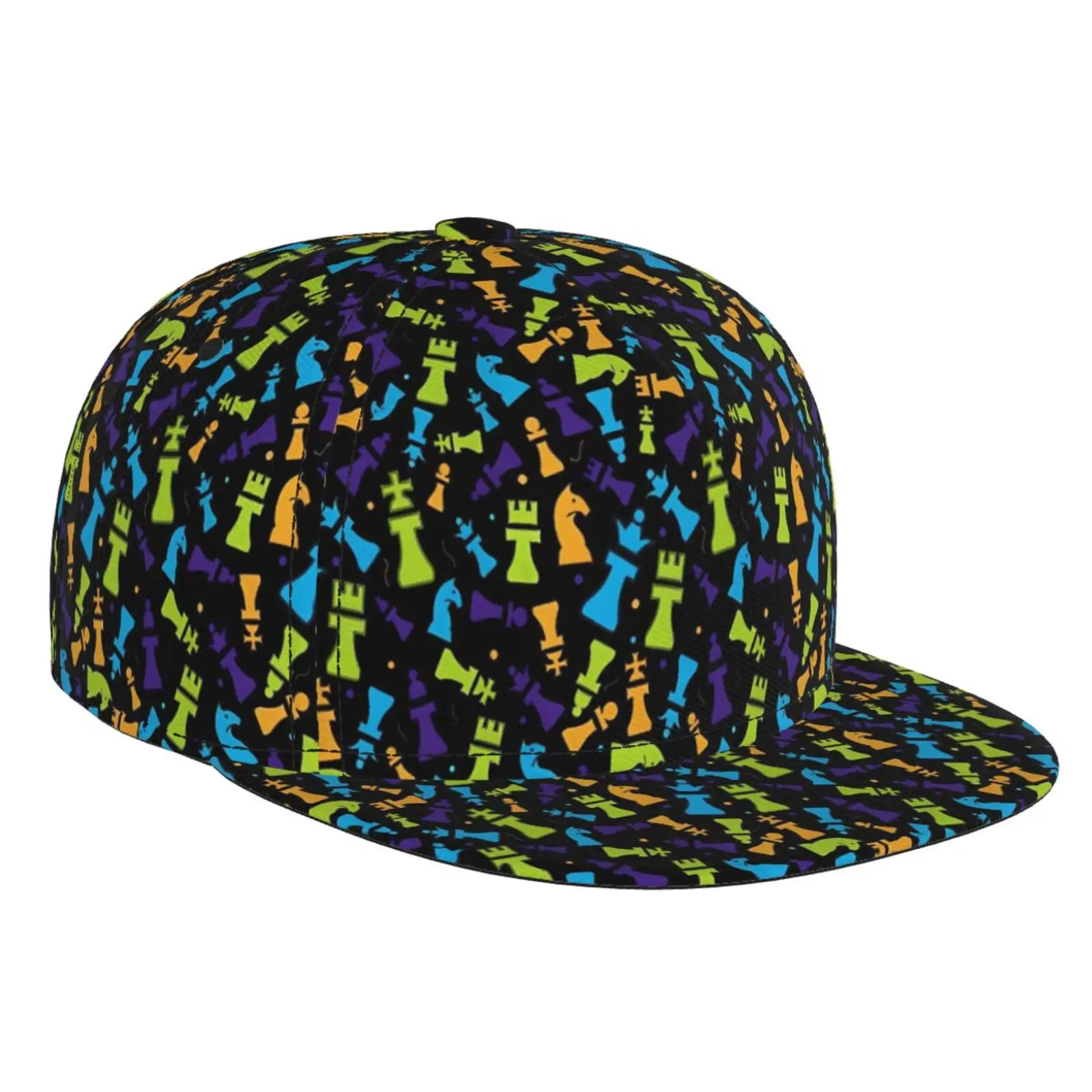 Chess Endgame Pattern Skull Print Baseball Cap Suitable for Both Men and Women Adjustable Sun Shading Baseball Cap