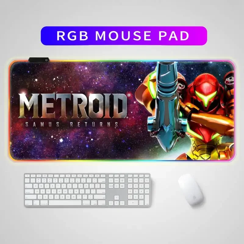 

RGB mouse pad Metroid Mousepad game player carpet notebook mouse pad game player keyboard noteboo kawaii desk accessories