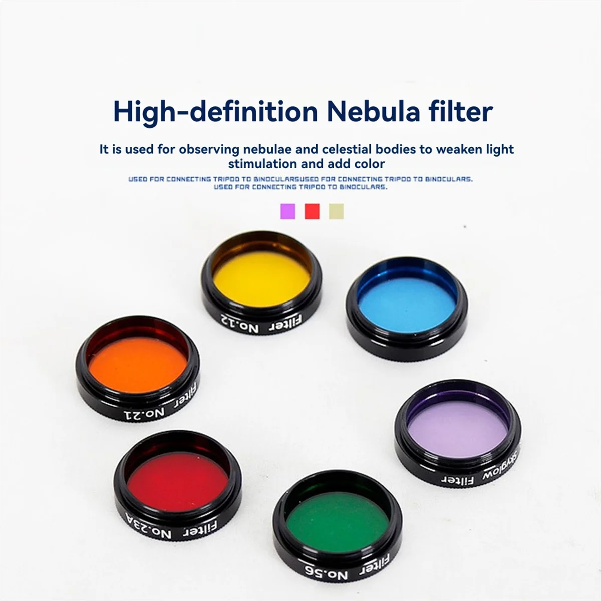 

Набор фильтров для телескопа ABYB Шестицветный фильтр Фильтр туманности с алюминиевой коробкой 1. 25 дюймов 31. Туманность с лунным фильтром 7 мм