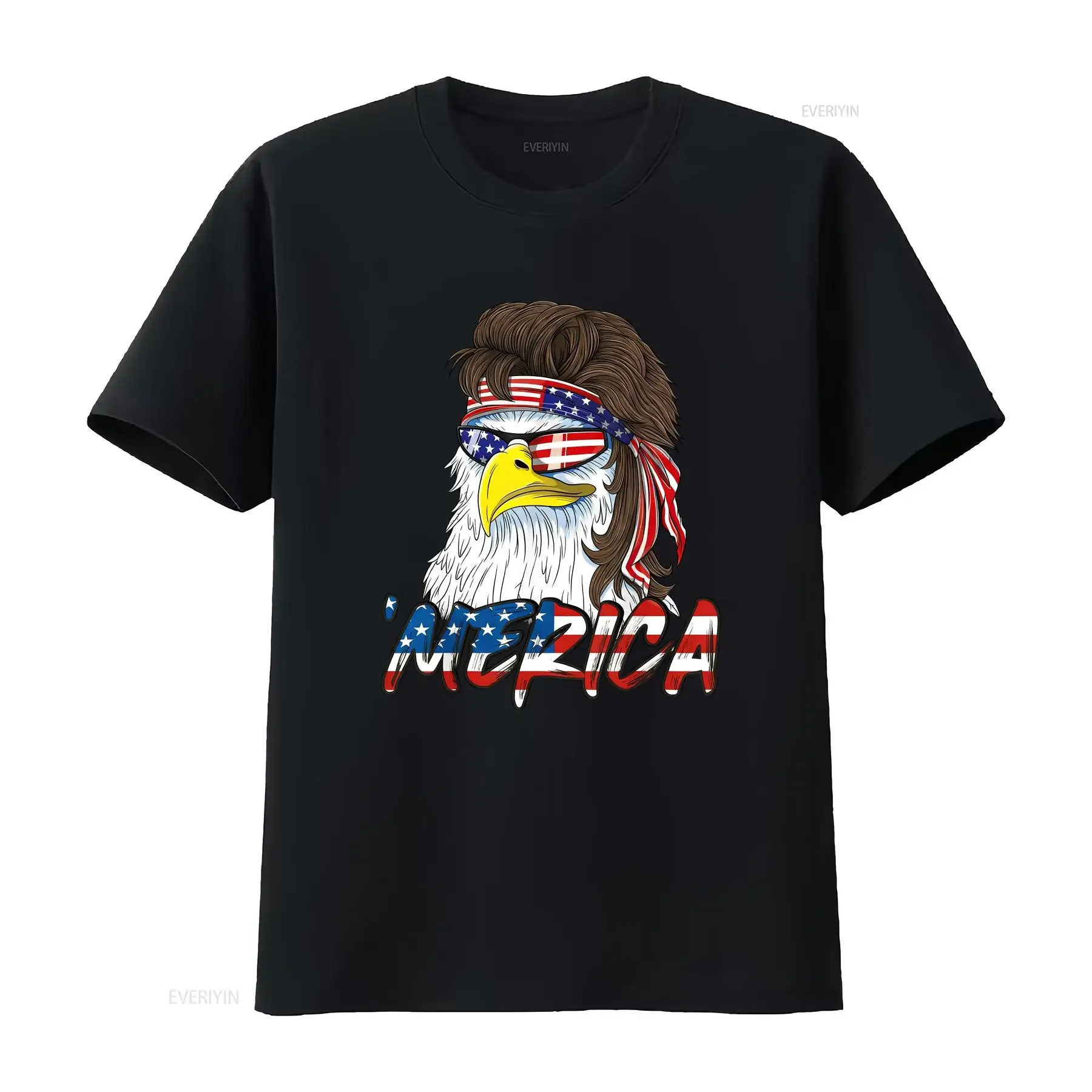 Eagle Mullet 4th Of July USA American Flag Merica T Shirt S 3XL vintage Washed Comfortable Unisex Soft homme Versatile Stylish