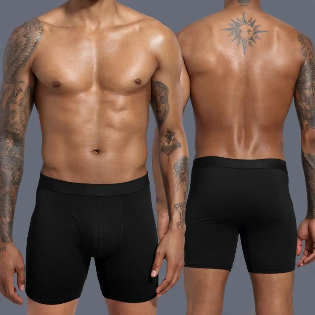 Bóxer deportivo de algodón para hombre, ropa interior sin costuras, con Apertura frontal, bañador