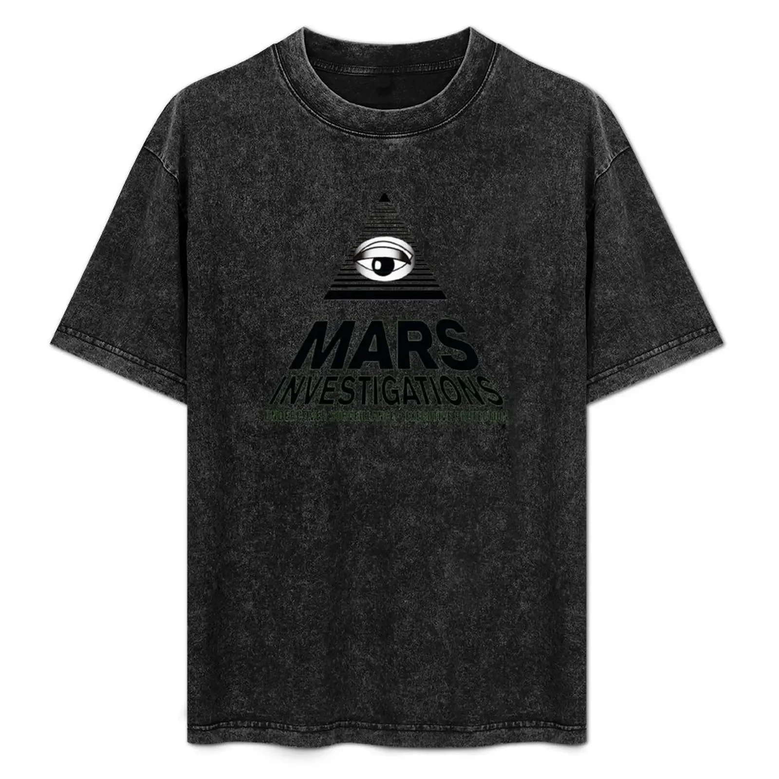 Mars Investigations T-Shirt Simple Solid Color Crew Neck Tee