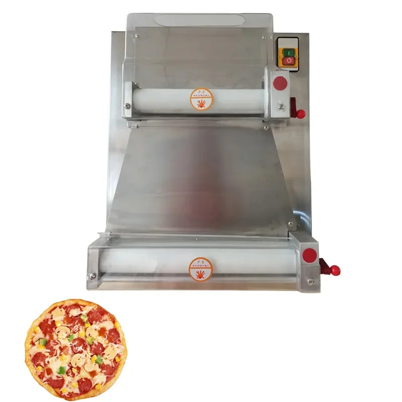 

Ce Adjustable Professional Single Rotating Pizza Cutting Press Dough Roller Cutter Machine For Pizza Docker Restaurant Japan Use