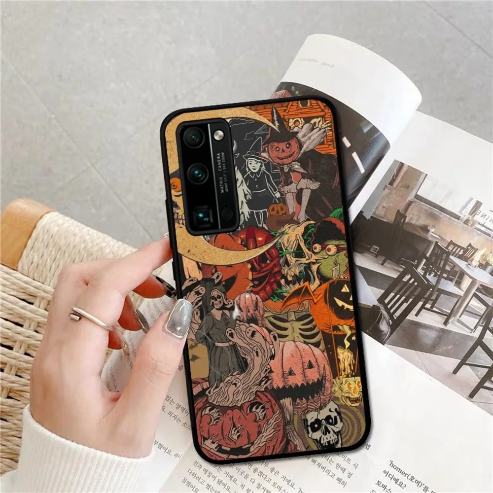 October Fall Halloween Spooky Pumpkin Phone Case For Huawei Honor 10 lite 9 20 7A pro 9X pro 30 pro 50 pro 60 pro 70 pro plus