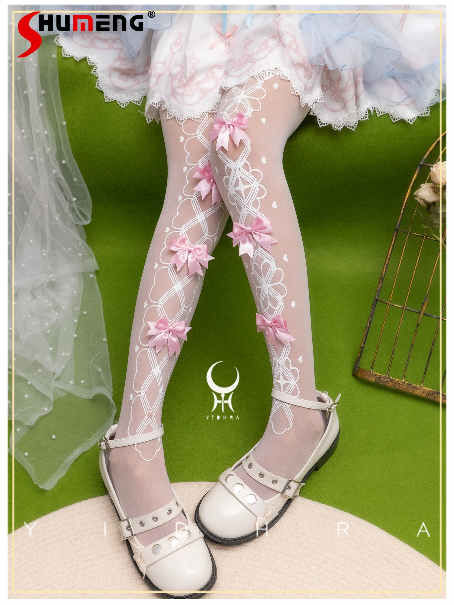 

Original Lolita Pantyhose Gorgeous Wedding Style Lolita Halloween Cosplay Stockings Women Autumn New Sweet Floral Black Leggings