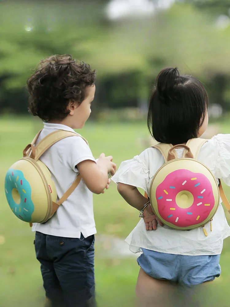 Children's schoolbag kindergarten girl 1-3 years old baby cute donut girl travel small backpack