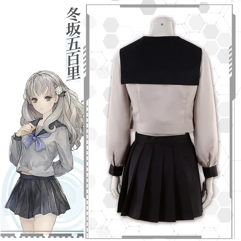 New! Game 13 Sentinels Cos Fuyusaka Iori Girls' high school Sailor Uniform JK Pleated Skirt Costume A