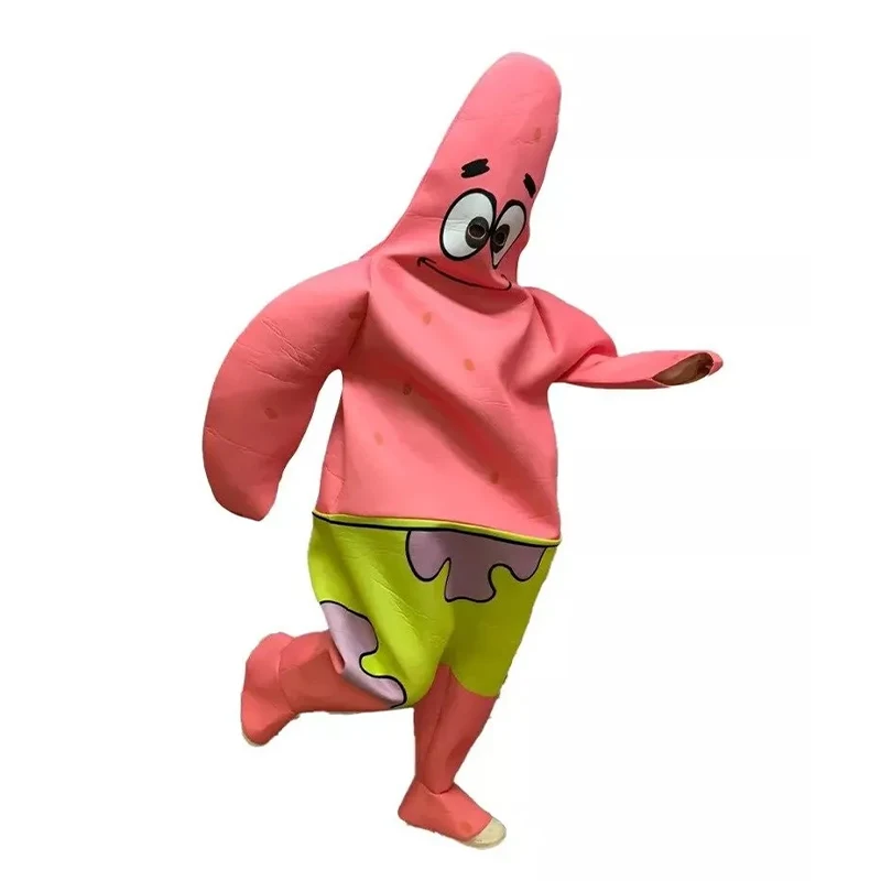 Men Funny Cartoon Star Fish Fancy Dress Up Mascot Outfit Coral Pink Starfish Halloween Costume For Adult